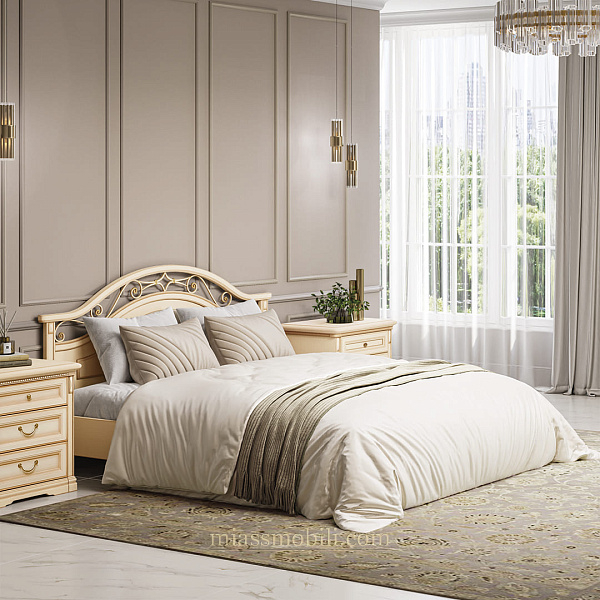 Кровать двойная (1800х2000) Joconda крем с подъемным механизмом без НС