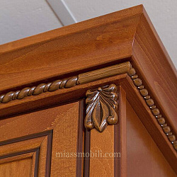 Шкаф 4-х дв. Lorenzo вишня для платья и белья с зеркалами