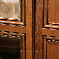 Шкаф 4-х дв. Lorenzo вишня для платья и белья с зеркалами