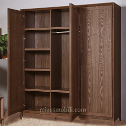 Шкаф 3-х дв. для платья и белья с зеркалом Modena орех Мокко