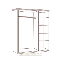 Шкаф 3-дверный для платья и белья без зеркала