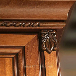 Шкаф 4-х дв. Lorenzo вишня для платья и белья с зеркалами