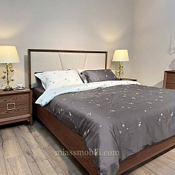 Кровать двойная (1600x2000) с мягким элементом без ножной спинки Modena орех Мокко