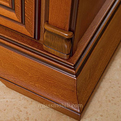 Шкаф 4-х дв. Lorenzo вишня для платья и белья с зеркалами