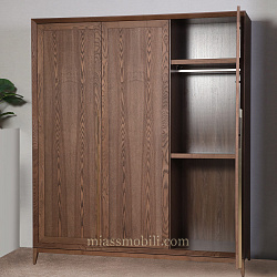 Шкаф 3-х дв. для платья и белья с зеркалом Modena орех Мокко