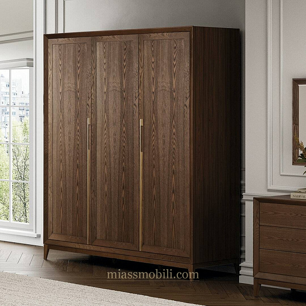 Шкаф 3-х дв. для платья и белья без зеркала Modena орех Мокко