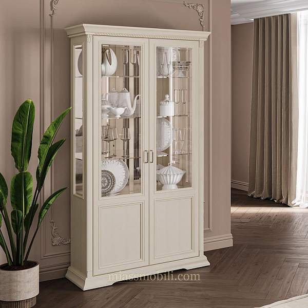 Шкаф для посуды 2-х дв. Lorenzo вуаль