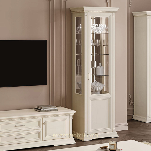 Шкаф для посуды 1-дв правый Lorenzo вуаль