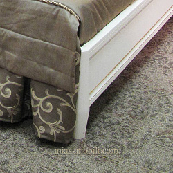 Кровать двойная (1600x2000) Luigi цвет белый с кованым элементом без ножной спинки